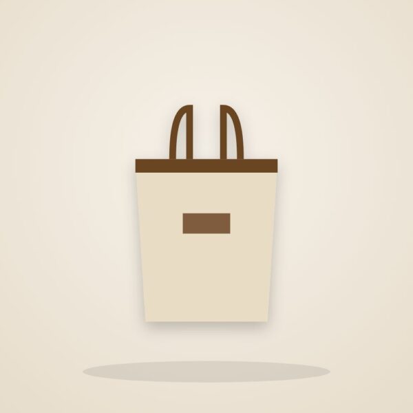 Borsa tote in tela e pelle